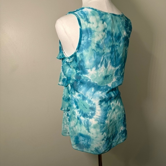 Coquette ruffled turquoise mermaidcore tank top fairy M - Picture 4 of 6